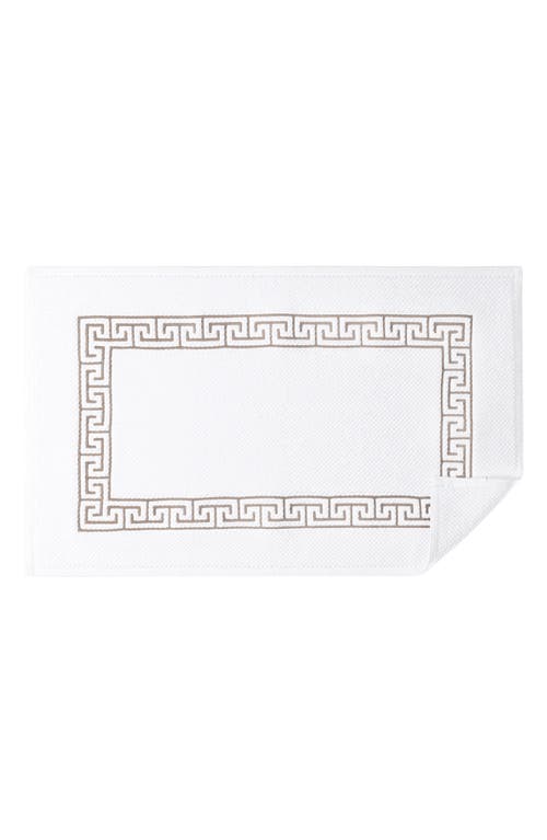 Matouk Adelphi Cotton Bath Rug in White/Truffle at Nordstrom