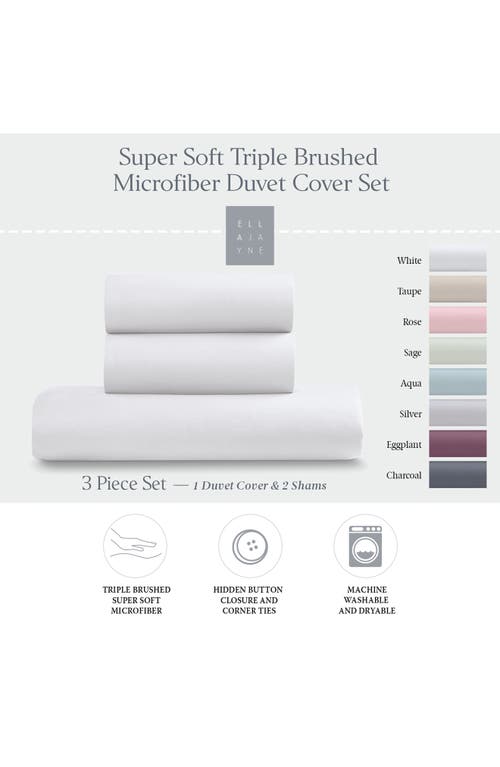 Ella Jayne Home Triple Brushed Duvet Cover & Sham Set In White