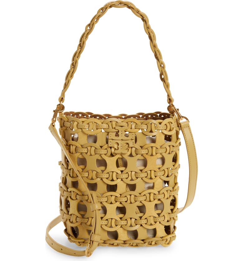 Tory Burch McGraw Small Woven Leather Bucket Bag | Nordstrom