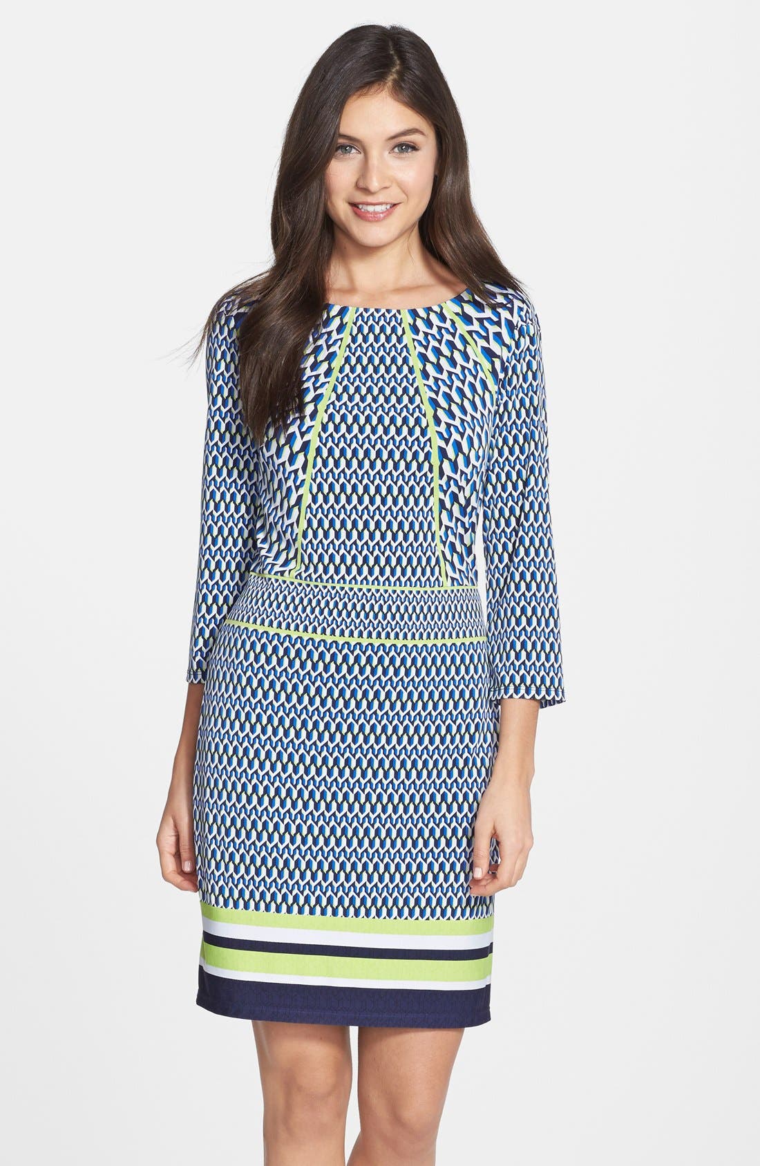 Laundry by Shelli Segal Print Jersey Sheath Dress (Regular & Petite