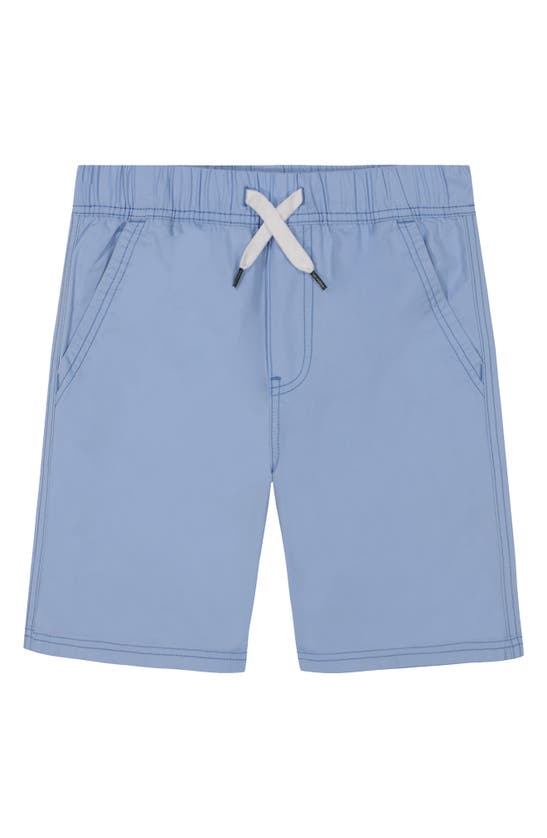Shop Tommy Hilfiger Kids' Cotton Pull-on Shorts In Chambray Blue