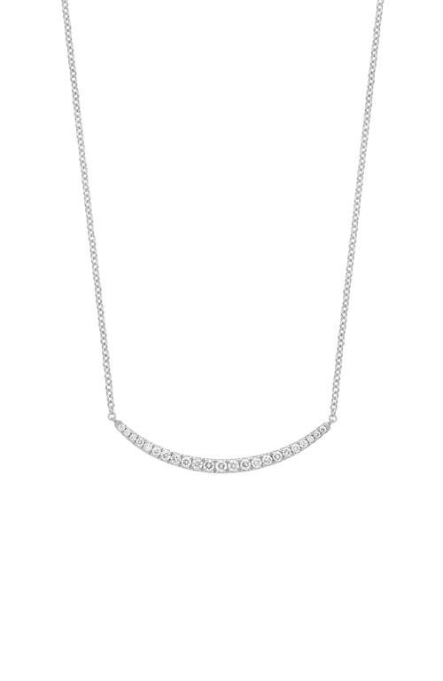Bony Levy Curved Diamond Bar Pendant Necklace in 18K White Gold at Nordstrom