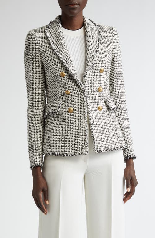 Akris punto Fringe Tweed Blazer<br /> in Cream-Black 