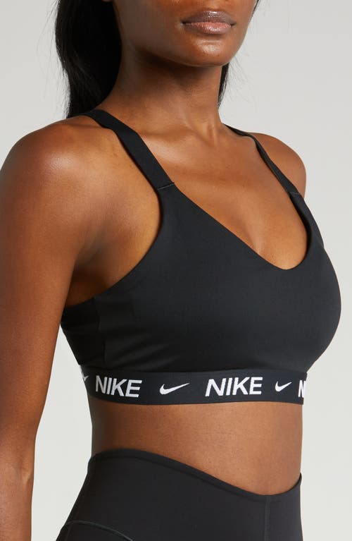 Nike Women's Indy Medium Support Padded Adjustable Sports Bra In Black/white