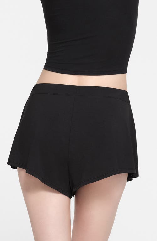 Shop Skims Sleep Pajama Shorts In Onyx