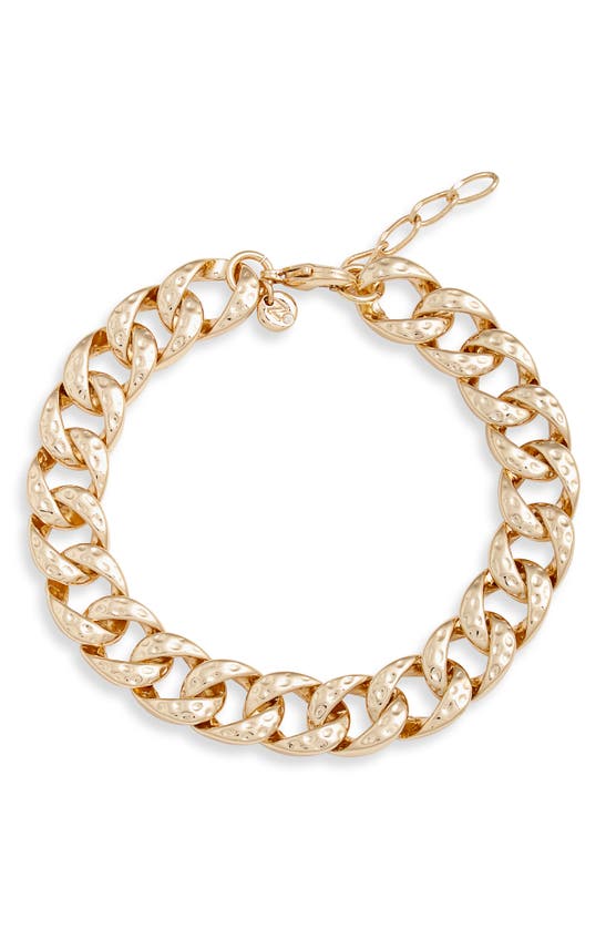 Shop Nordstrom Hammered Curb Chain Bracelet In Gold