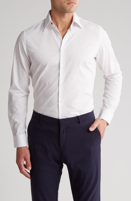 Shop Duchamp Tailored Fit Textured Solid Dress Shirt In White