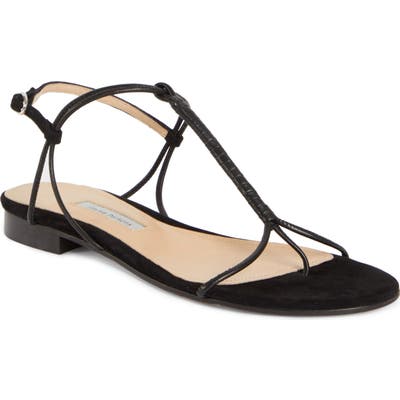 Emme Parsons Liv T-Strap Flat Sandal, Black