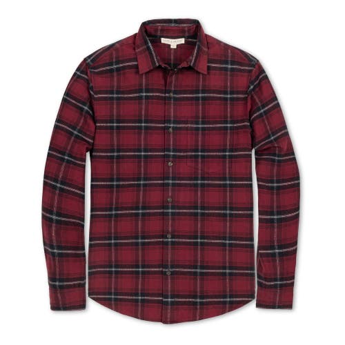 Hope & Henry Brushed Flannel Button Down Shirt In Oxblood City Plaid