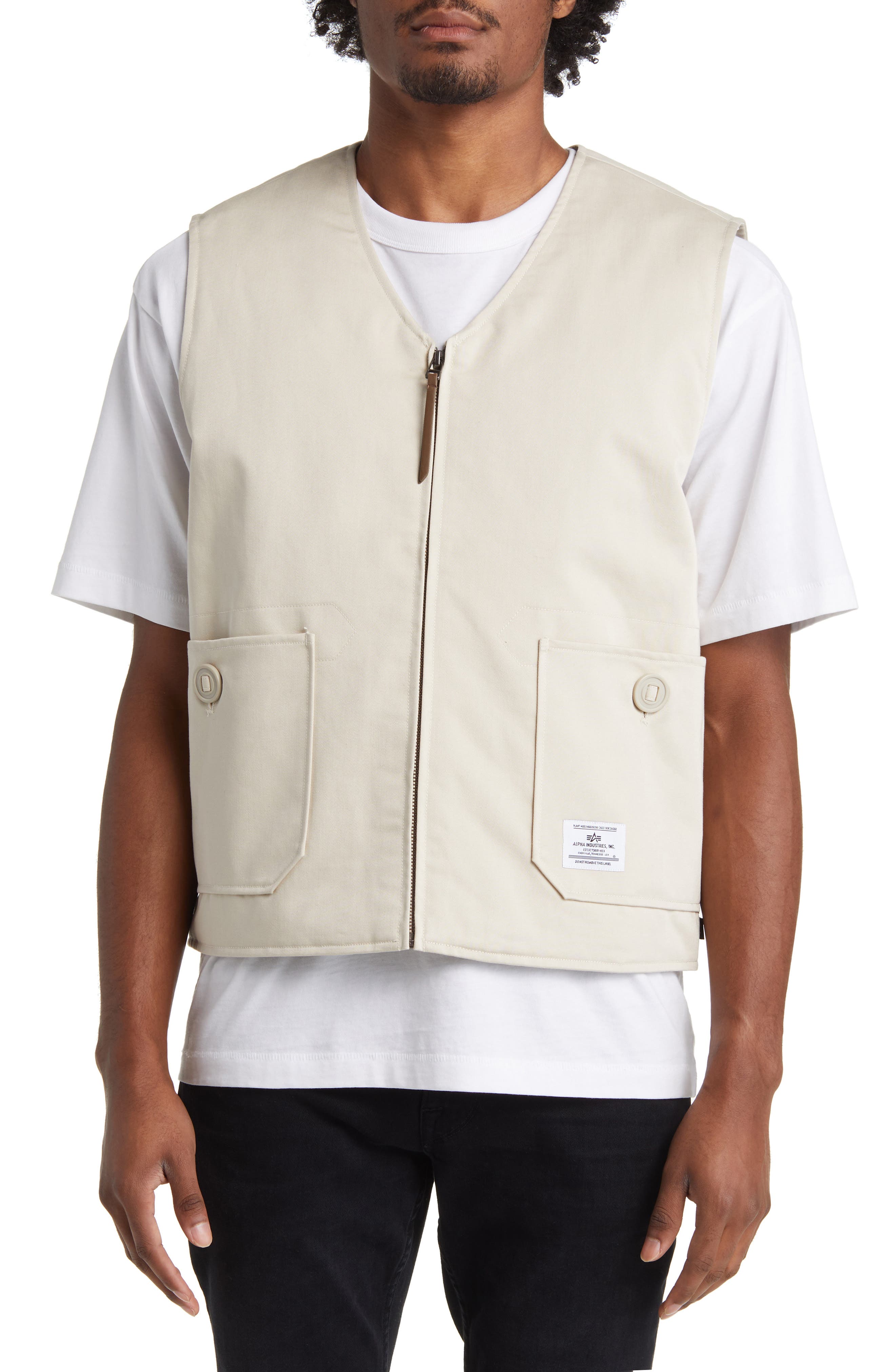 Alpha Industries Men's Als/92 Mid Length Zip Liner Jacket with Pockets, Olive, L