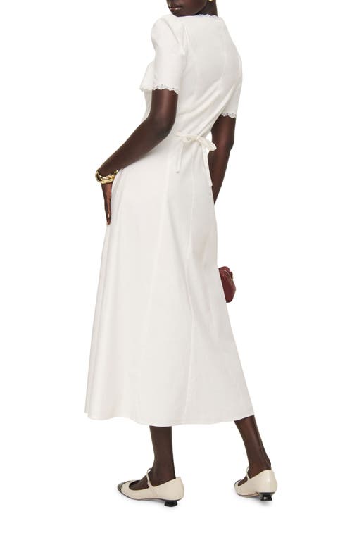 Shop Reformation Alida Organic Cotton Button-up Midi Dress In White