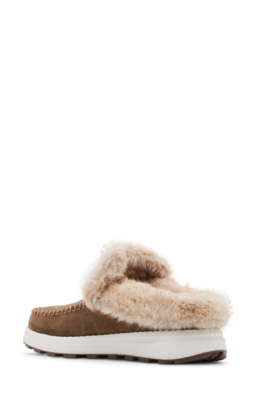 Shop Blondo Victor Waterproof Faux Fur Slipper In Taupe Suede