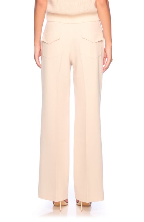 Shop Susana Monaco Pebble Weave Wide Leg Pants In Belgian Crme