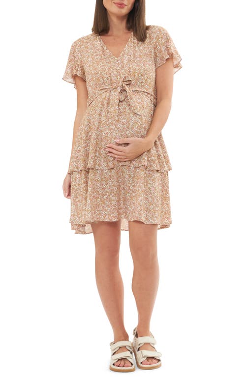 RIPE MATERNITY RIPE MATERNITY BROOK FLORAL LAYERED MATERNITY/NURSING DRESS