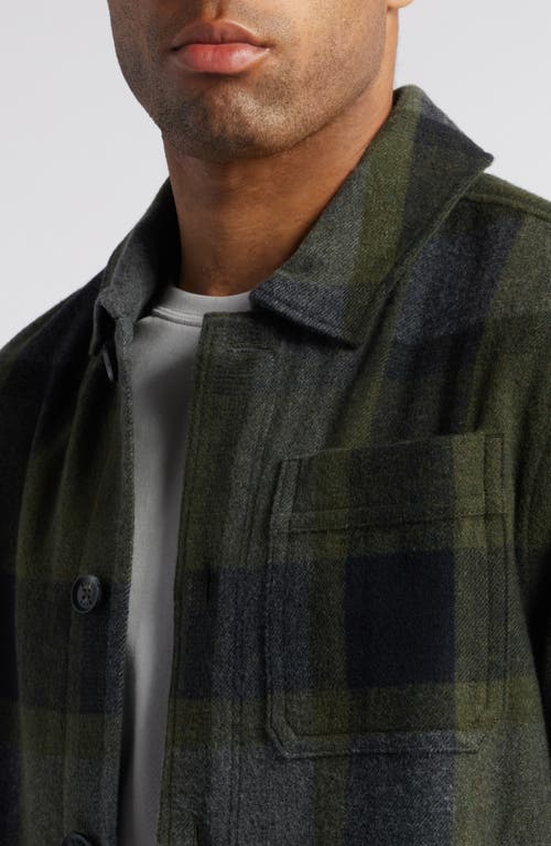 Brax Santiago Button-up Overshirt In Olive