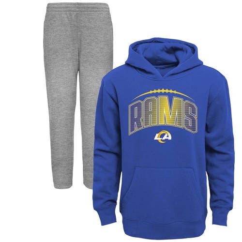 Outerstuff Toddler Royal/Heather Gray Los Angeles Rams Double-Up Pullover Hoodie & Pants Set