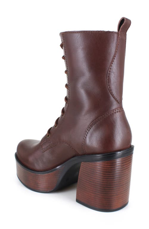 Ziginy Rocio Platform Lace-up Boot In Brown