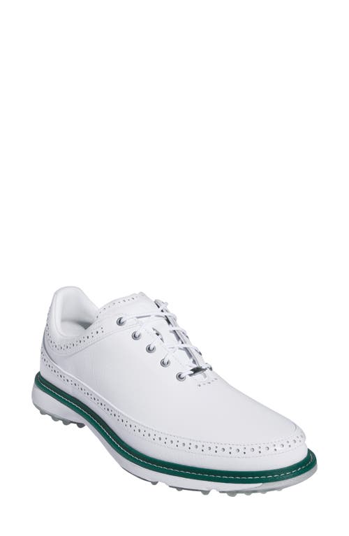 Gender Inclusive MC80 Spikeless Golf Shoe in White/silver/collegiate Green