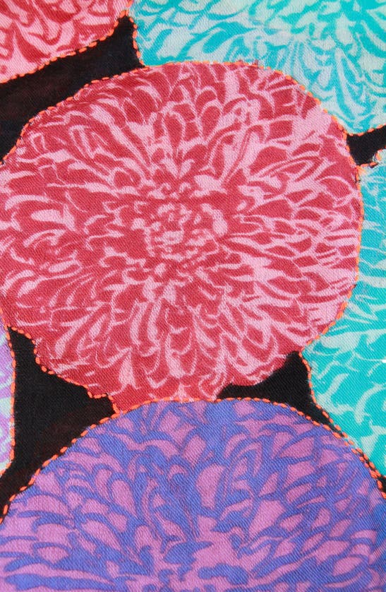 Saachi Floral Infinity Scarf In Black Multi