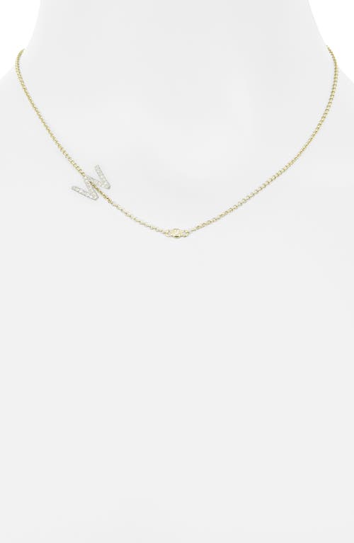 Meshmerise Bezel Diamond Initial Chain Necklace In Yellow-w