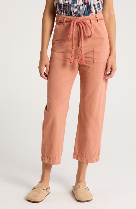 The Voyager Rope Belt Crop Cotton Pants