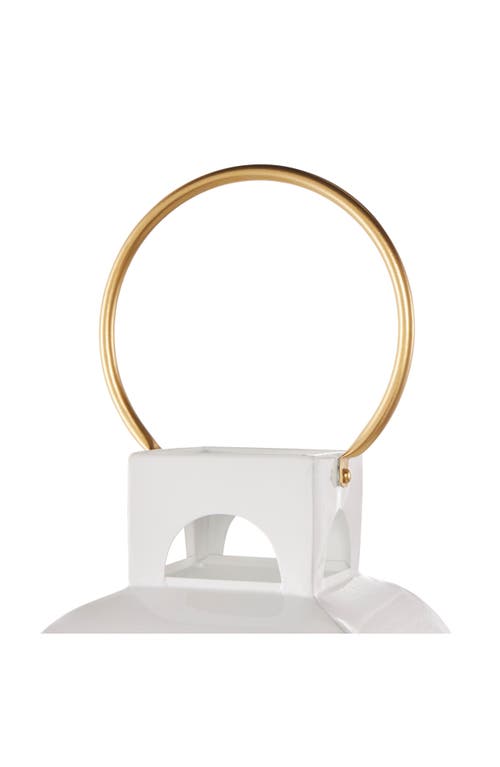 Ginger Birch Studio White Metal Candle Lantern In White
