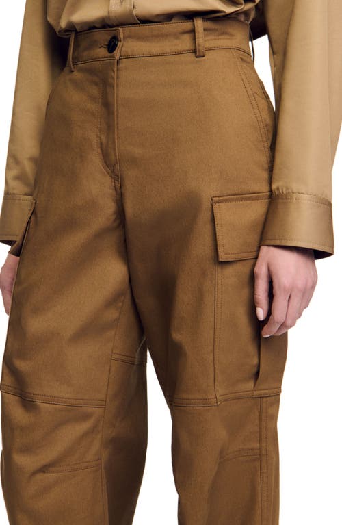 Shop Sandro Cargo Trousers In Clay