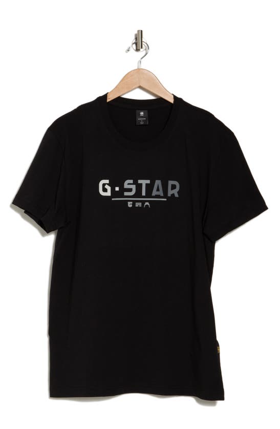 Shop G-star Organic Cotton Graphic T-shirt In Black