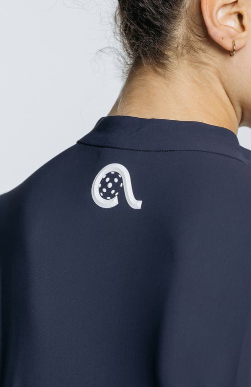 Avi Pickleball Volley Zip Long Sleeve In Sapphire Blue
