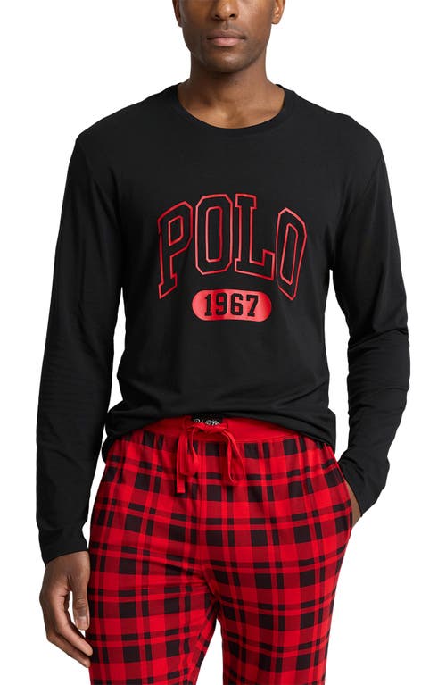 Shop Polo Ralph Lauren Cotton Blend Jersey Pajamas In Red Buffalo Check