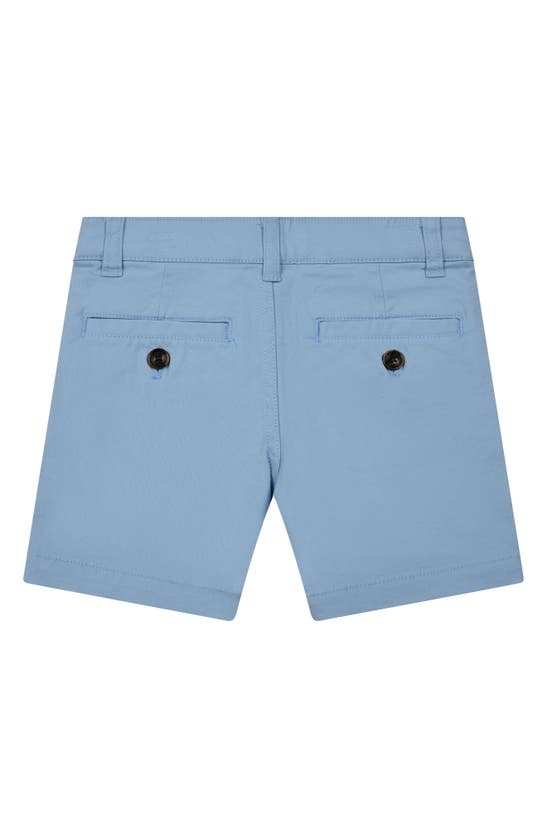 Shop Brooks Brothers Kids' Solid Stretch Cotton Shorts In Blue Light