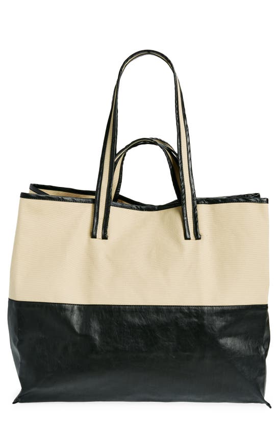 Kassl Large Coated Canvas Tote In Neutral