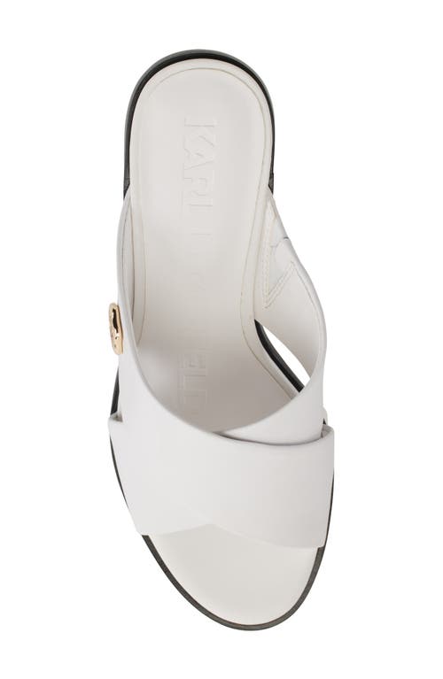 Karl Lagerfeld Paris Henryk Criscross Slide Sandal In Bright White