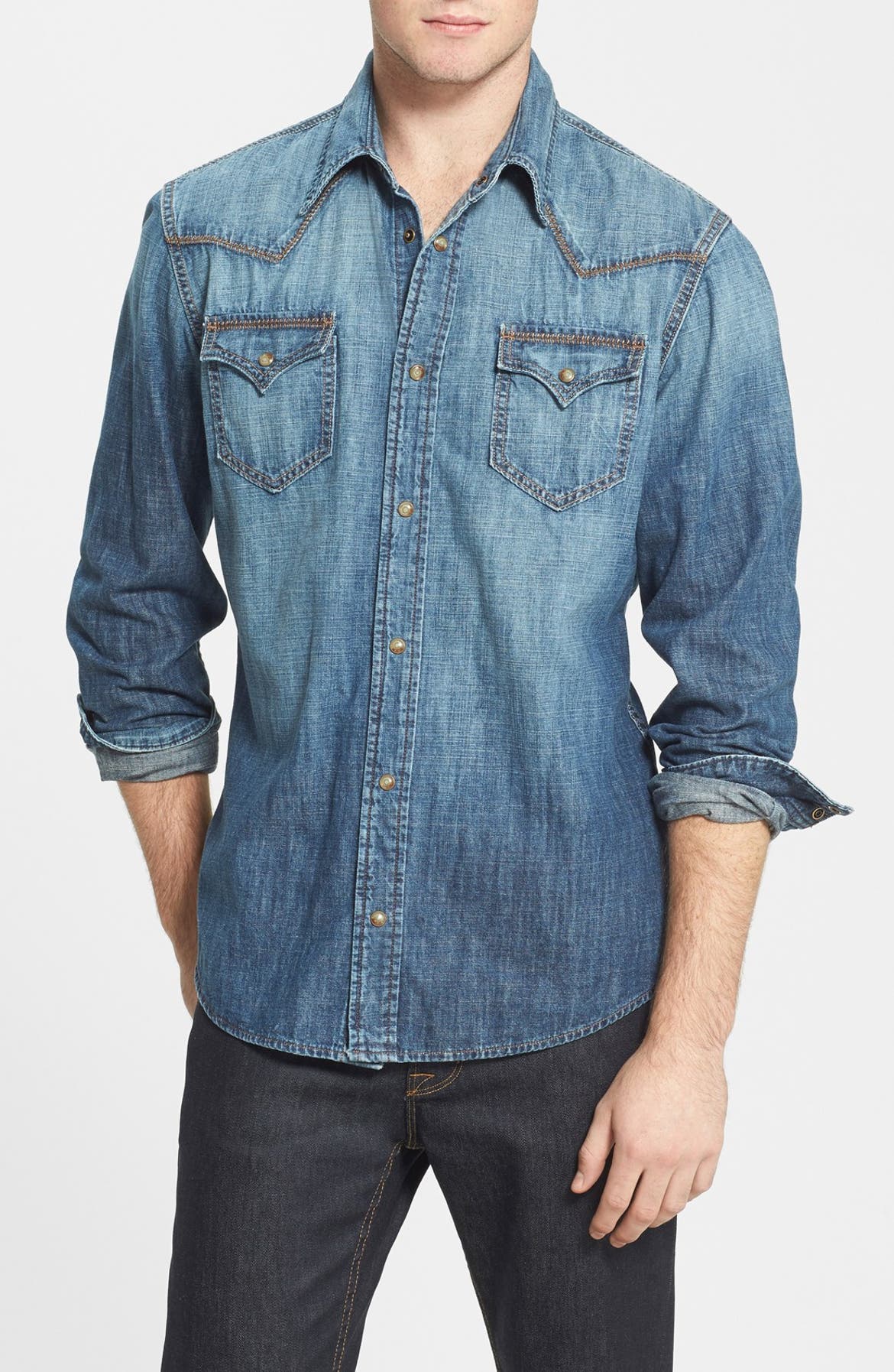 True Religion Brand Jeans 'Jake' Denim Western Shirt | Nordstrom