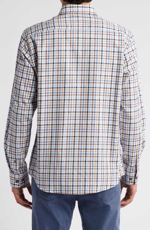 Brax Daniel Check Flannel Button-down Shirt In 22-dark Navy