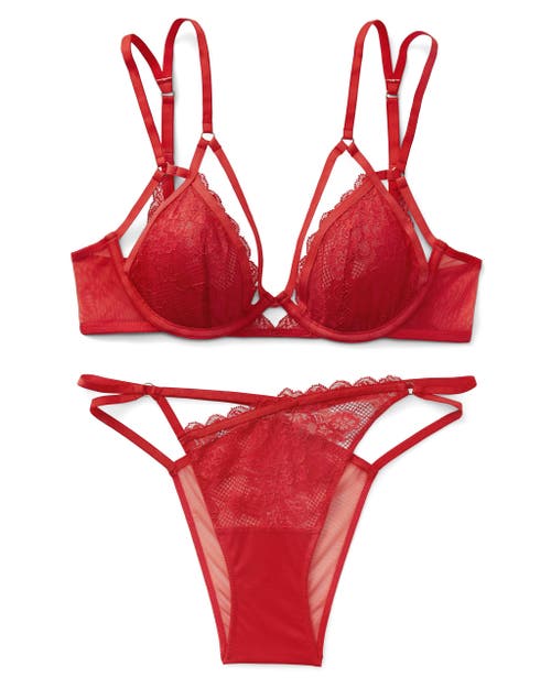 Adore Me Vianna Unlined Plunge Bra In Dark Red