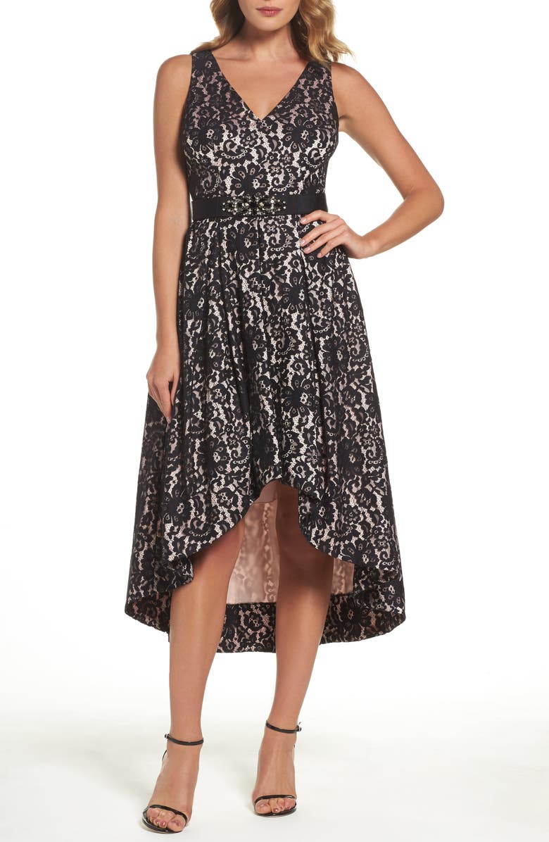 Eliza J Belted Lace High/Low Dress (Regular & Petite) | Nordstrom