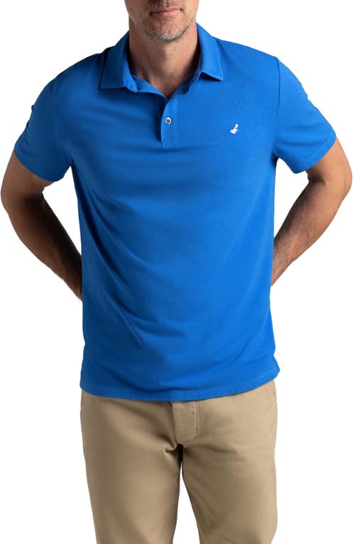 Mojave Supima Cotton Blend Feather Jersey Polo in Peacock Blue