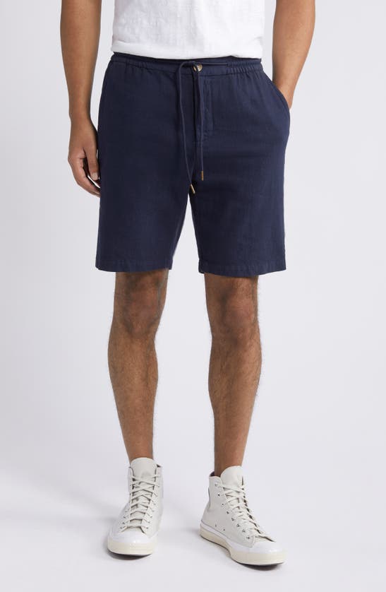 RAILS RAILS ARCHER FLAT FRONT COTTON & LINEN SHORTS 