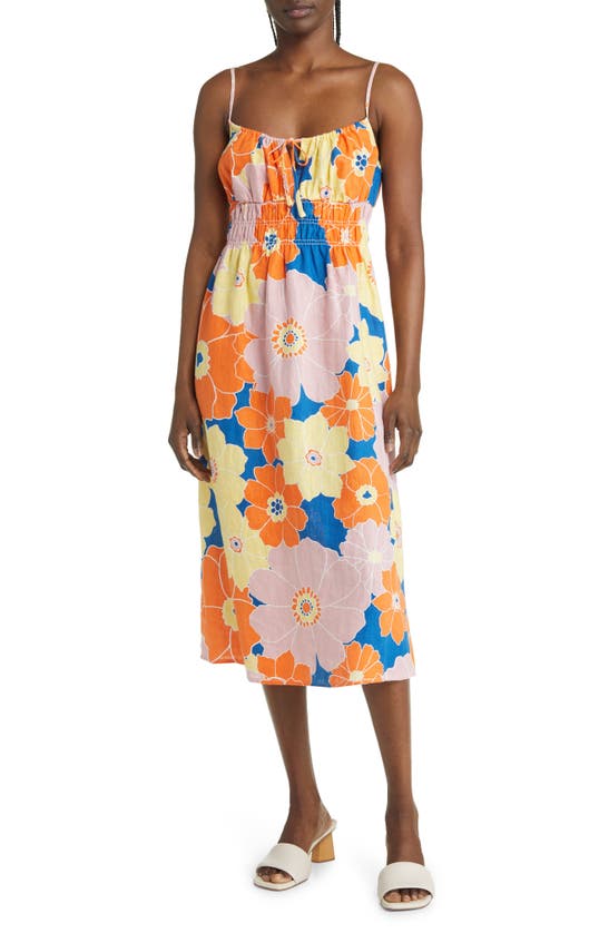 Rails Octavia Linen Midi Dress In Flower Power
