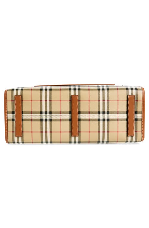 BURBERRY BURBERRY MEDIUM FREYA CHECK COATED CANVAS TOTE