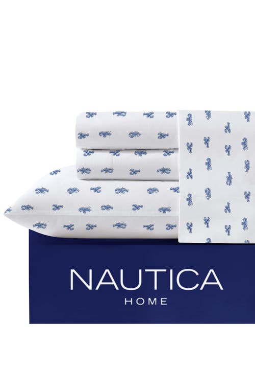 Nautica Closyter 200 Thread Count Cotton Percale Sheet Set In Blue