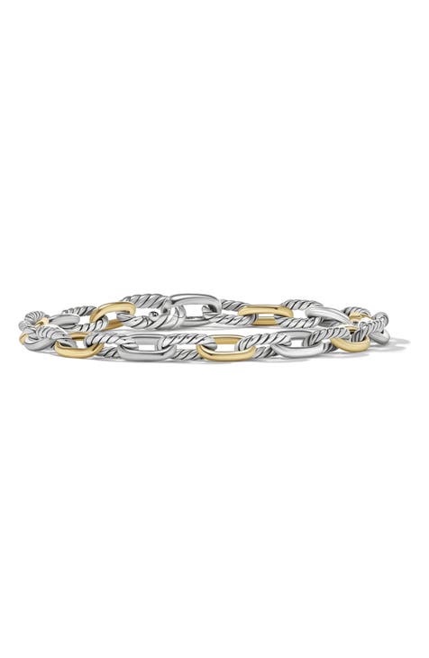 DY Madison® Chain Bracelet in Sterling Silver with 18K Yellow Gold, 5.5mm