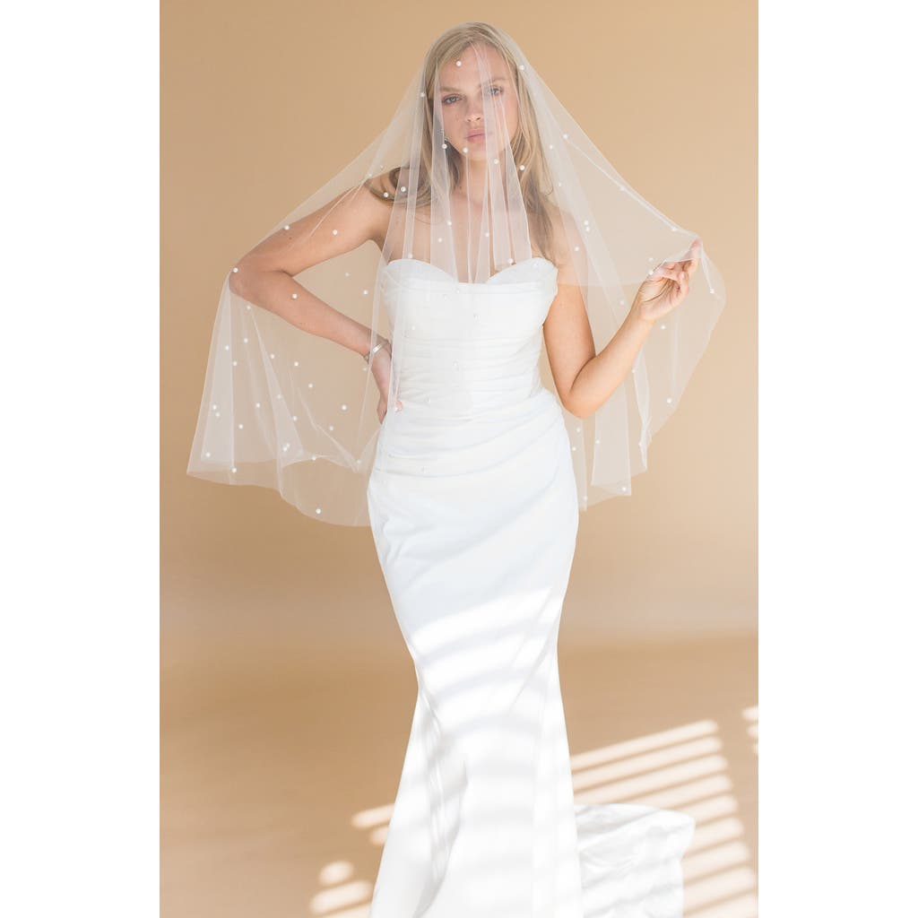 Brides And Hairpins Brides & Hairpins Ellery Imitation Pearl Fingertip Veil (nordstrom Exclusive)<br /> In White