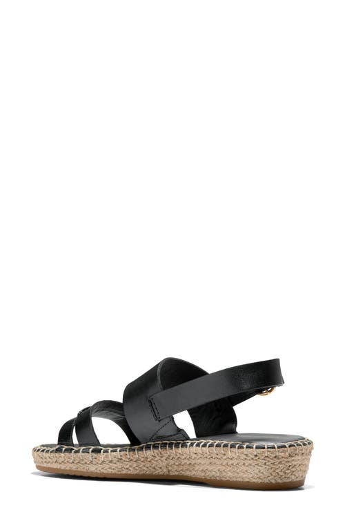 Cole Haan Women's Cloudfeel Tilden Flat Sandals In Black Leather