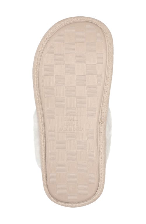 Cuddl Duds Faux Fur Lined Corduroy Scuff Slipper In White Cap Grey