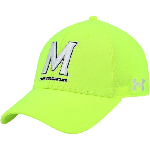 Men's Under Armour Neon Green Maryland Terrapins Signal Call Performance Flex Hat