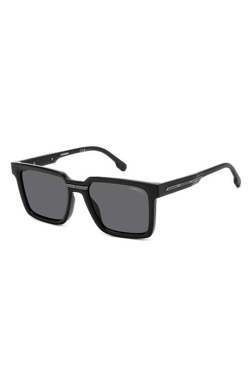 Victory 54mm Polarized Rectangular Sunglasses in Black/Gray Polar