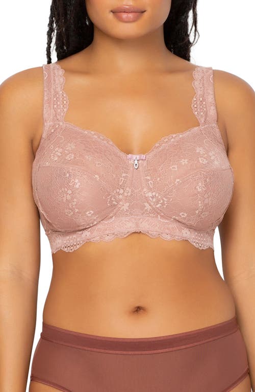 Curvy Couture Luxe Lace Wireless Bralette in Ballet Fever