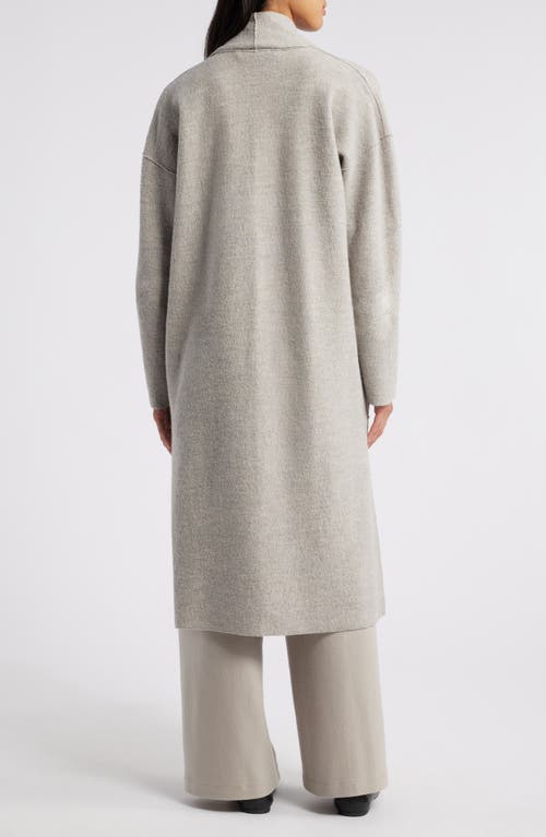 Shop Eileen Fisher High Collar Wool Felted Coat In Dove